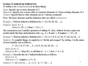 Section 3 1 Inductively Defined Sets To define