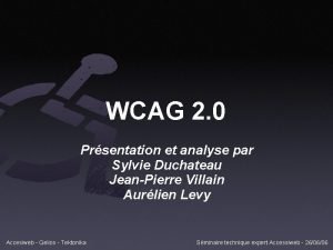 WCAG 2 0 Prsentation et analyse par Sylvie