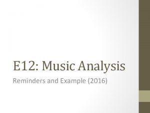 Music analysis example