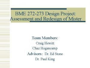 BME 272 273 Design Project Assessment and Redesign