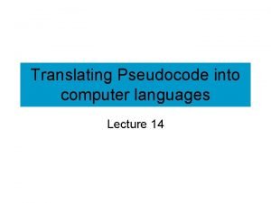 Pseudocode pascal