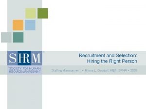 Selection in staffing