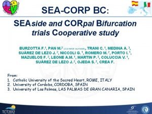 SEACORP BC SEAside and CORpal Bifurcation trials Cooperative