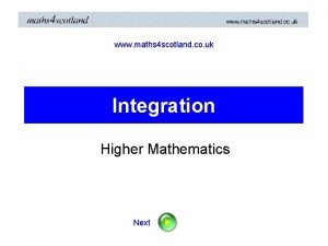 Higher maths integration