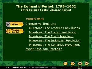Romantic age timeline