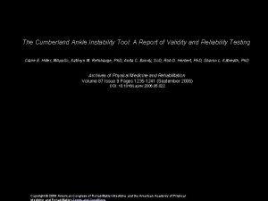 Cumberland ankle instability tool