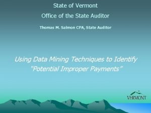 Vermont state auditor