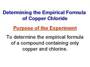 How to do empirical formula