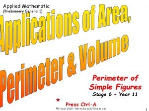 Applied Mathematic Preliminary General 1 Perimeter of Simple