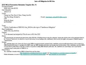 Intercell Mitigation for 802 16 m IEEE 802