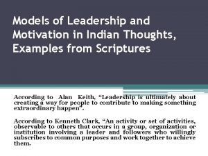 Models of motivation in indian thought
