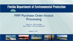 PRP Purchase Order Invoice Processing Sharon Lee PRP
