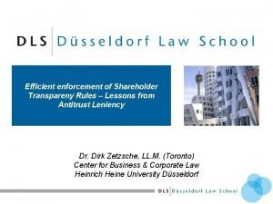 Efficient enforcement of Shareholder Transpareny Rules Lessons from