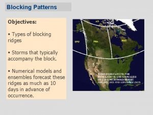 Blocking Patterns Objectives Types of blocking ridges Storms