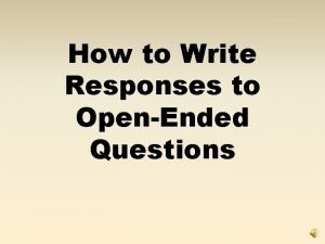 Openended questions