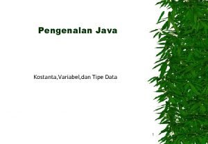 Pengenalan tipe data