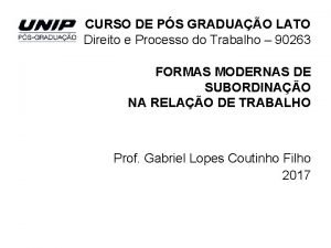 CURSO DE PS GRADUAO LATO Direito e Processo