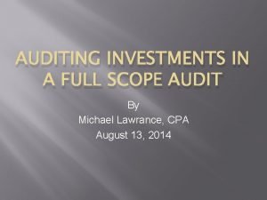 Full scope audit