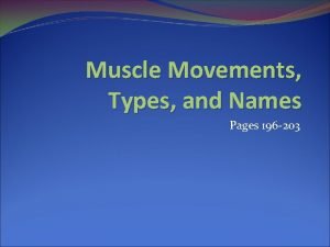 Muscle movements types and names worksheet