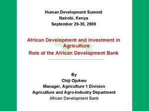 Human Development Summit Nairobi Kenya September 29 30