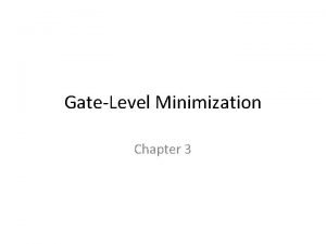 GateLevel Minimization Chapter 3 The Map Method Twovariable