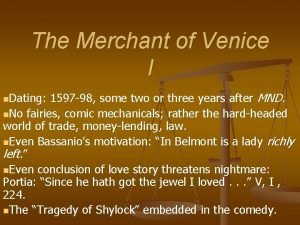 Merchant of venice year