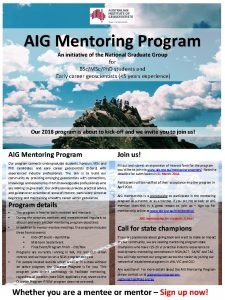 Aig mentoring program
