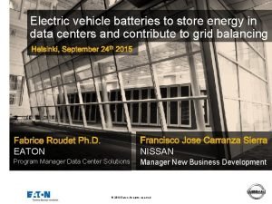 Electric vehicle batteries to store energy in data