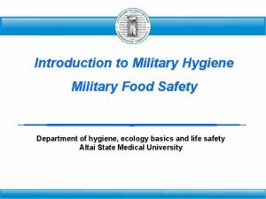 Military hygiene Military hygiene