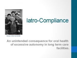 IatroCompliance An unintended consequence for oral health of