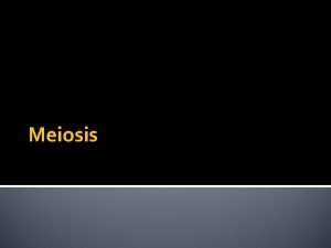 Meiosis Introduction to Meiosis Mitosis reproduction of body