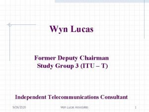 Wyn Lucas Former Deputy Chairman Study Group 3