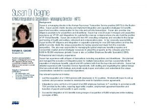Susan D Gagne KPMG Integration Separation Managing Director