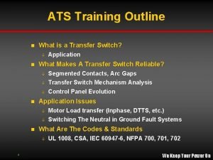 Automatic transfer switch training