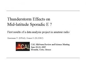 Thunderstorm Effects on Midlatitude Sporadic E First results