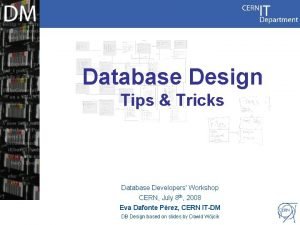 Database design tips and tricks