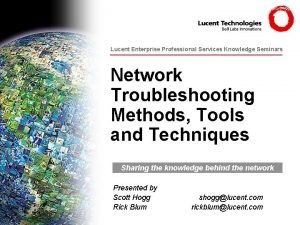 Lucent Enterprise Professional Services Knowledge Seminars Network Troubleshooting