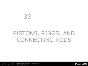 Pistons rings and connecting rods
