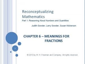 Reconceptualizing Mathematics Part 1 Reasoning About Numbers and