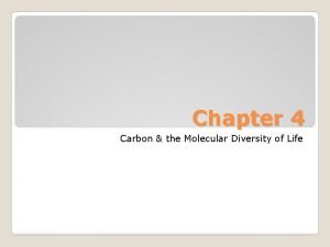 Chapter 4 Carbon the Molecular Diversity of Life