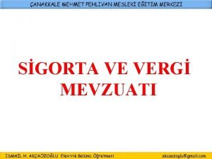 SGORTA VE VERG MEVZUATI 1 MODL 1 SGORTA