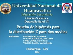 Universidad Nacional de Huancavelica Educacin Secundaria Ciencias Sociales