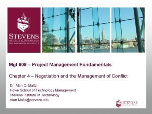 Mgt 609 Project Management Fundamentals Chapter 4 Negotiation
