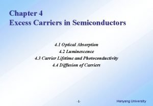 Excess carriers in semiconductors