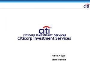Citicorp investment services