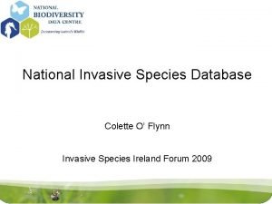 National Invasive Species Database Colette O Flynn Invasive