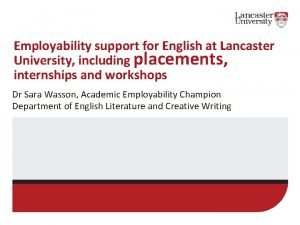 Lancaster university employability