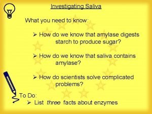 Investigating Saliva What you need to know How