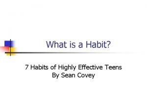 7 habits definitions