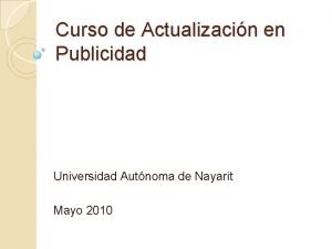 Curso de Actualizacin en Publicidad Universidad Autnoma de